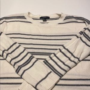 Forever 21 Crew Neck Cream and Black Sweater